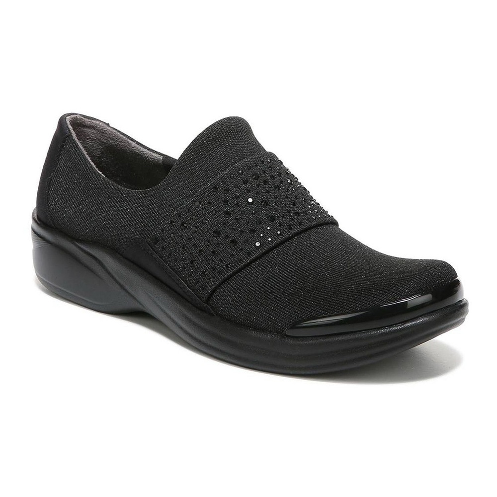 Bzees Black Rhinestone comfy loafers sparkly wedding office events 0041